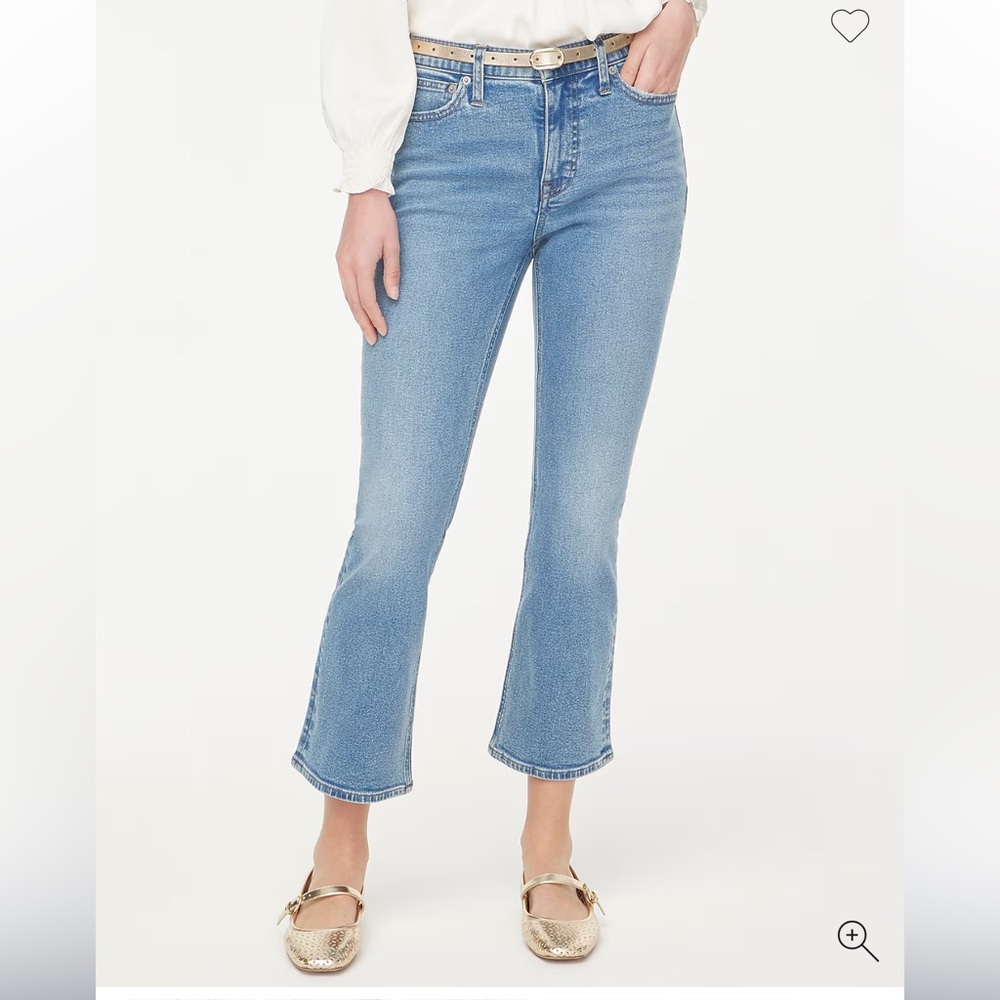NWT J crew factory mid rise flare crop jeans 34P